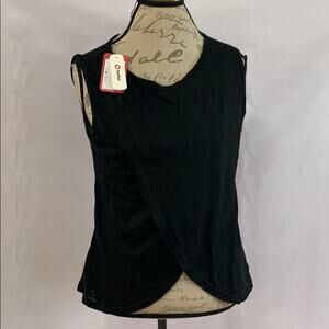PATPAT BLACK CROSSOVER BLOUSE‎ SIZE L